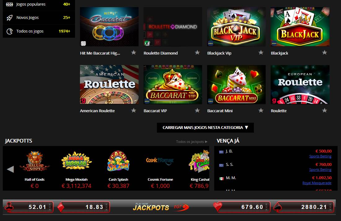 Jogos de mesa com Jackpots